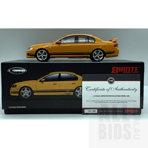 Biante Model Cars - Octane Orange Ford BF GT-P MKii Falcon -124/228- 1:18 Scale Model Car