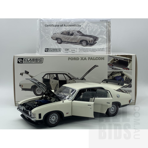 Classic Carlectables Ford XA Falcon Polar White 285/600 1:18 Scale Model Car