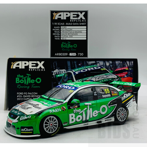 Apex Replicas - 2012 Ford FG Falcon Team Bottle-o Supercar David Reynolds - 724/750 - 1:18 Scale Model Car