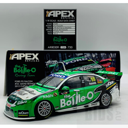 Apex Replicas - 2012 Ford FG Falcon Team Bottle-o Supercar David Reynolds - 724/750 - 1:18 Scale Model Car