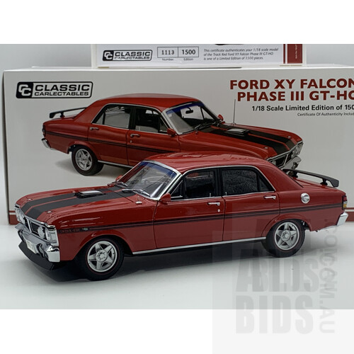 Classic Carlectables Ford XY Falcon Phase III GT-HO Track Red 1113/1500 1:18 Scale Model Car