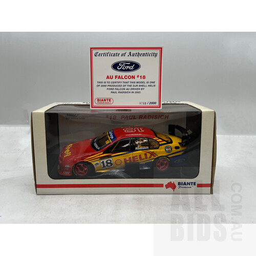 Biante - 2002 Ford AU Falcon DJR Shell Helix - 733/2000- 1:18 Scale Model Car