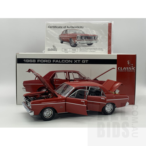 Classic Carlectables 1968 Ford Falcon XT GT Candy Apple Red 2666/3500 1:18 Scale Model Car