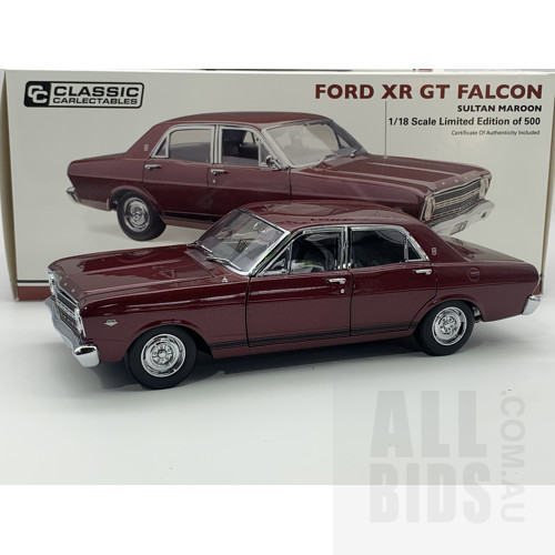Classic Carlectables Ford XR GT Falcon Sultan Maroon 402/500 1:18 Scale Model Car