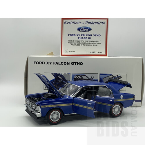 Autoart Ford XY GTHO Rothmans Blue 800/1350 1:18 Scale Model Car