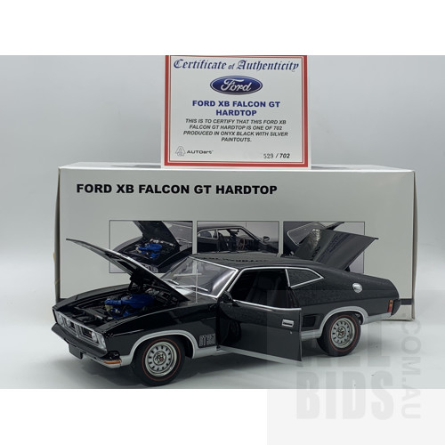 Autoart Ford XB Falcon Gt Hardtop Onyx Black 529/702 1:18 Scale Model Car