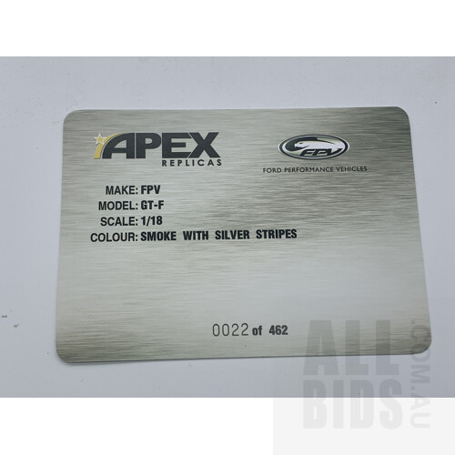 Apex Replicas Ford GT-F Smoke 22/462 1:18 Scale Model Car