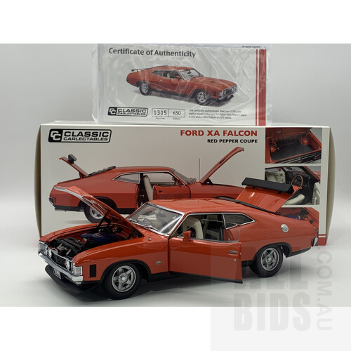Classic Carlectables Ford XA Falcon Coupe Red Pepper 305/650 1:18 Scale Model Car