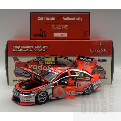 Classic Carlectables 2008 Ford BF Falcon Team Vodafone 296/3500 1:18 Scale Model Car