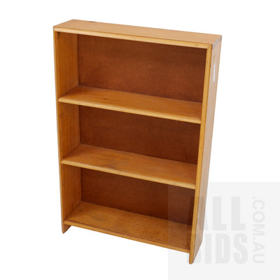 Vintage Pine Open Bookshelf with Two Adjustable Shelves