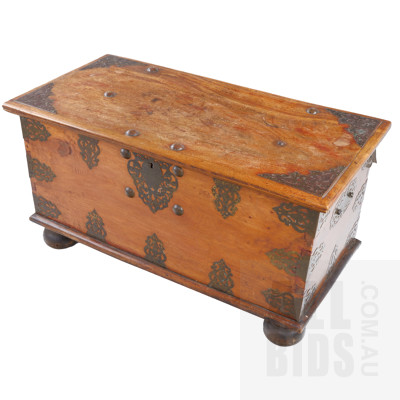 A Dutch East Brass Bound Camphor Chest, Early 20th Century