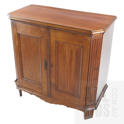 An Early Continental (Probably Dutch) Walnut Small Cupboard, Early 19th century.
