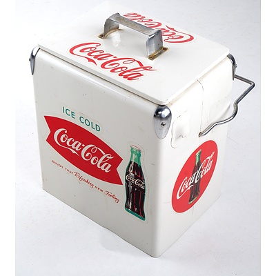 Vintage Coca-Cola Metal Cooler Box