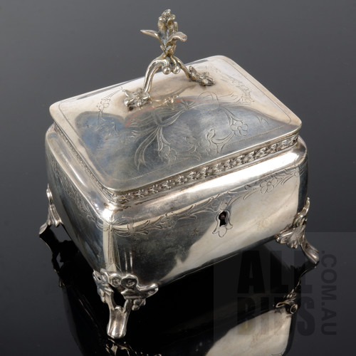 Austrian .750 Standard Silver Jewellery Casket, 19th Century, 480g
