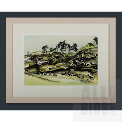 David Milliss (b.1961), Jervis Bay Rocks 1977, Watercolour & Ink, 39.5x58.5cm (image size)