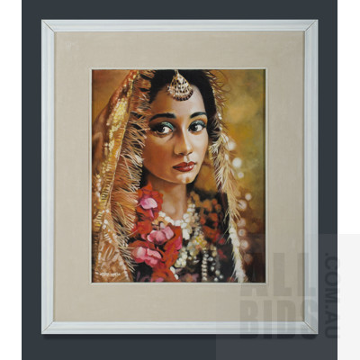 Arief Jag (Indonesian School), Young Bride, Oil on Canvas, 54 x 44 cm