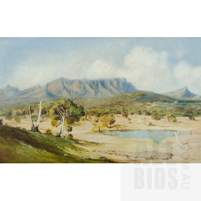 Artist Unknown, Copy of Arthur Streeton's 'Land of the Golden Fleece, 1926', Oil on Canvas on Board, 24x39.5cm (image size)