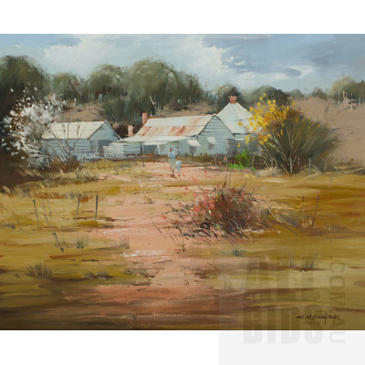 Colleen Parker (1944-2008), 'Farm Study near Stuart Town', Oil on Board, 39x49cm