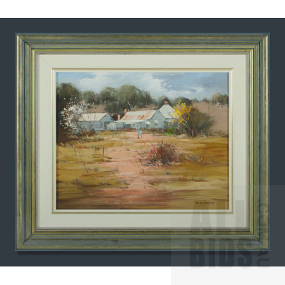 Colleen Parker (1944-2008), 'Farm Study near Stuart Town', Oil on Board, 39x49cm