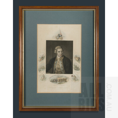 Pair Steel Plate Engravings: 'Captain James Cook' (25.5x16cm); & 'Sir Joseph Banks' (22x18cm). Both printed in the late 19th Century (2)