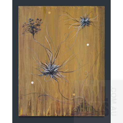 Gabrielle Courtenay, 'Ephemeral Tales of Gaia 1,' 2009, Acrylic & Metallic Paint, 35.5x28cm
