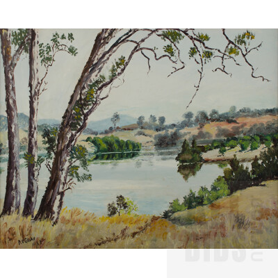 Doris O'Grady, Bend on the Clarence River, Oil on Board, 39x49.5cm (image size)