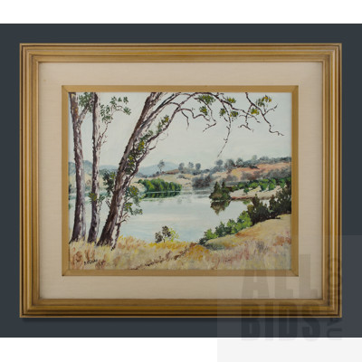 Doris O'Grady, Bend on the Clarence River, Oil on Board, 39x49.5cm (image size)