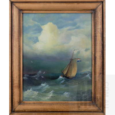 After Ivan Aivazovsky, Sea Storm, Oil on Canvas, 43 x 33 cm