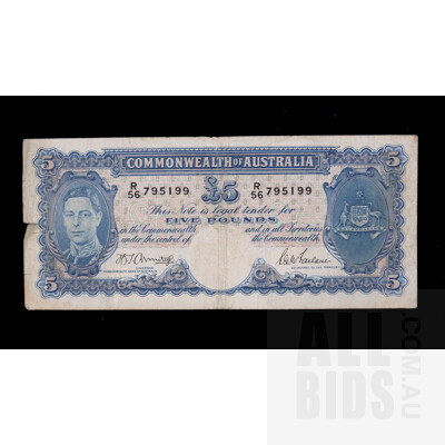 Five Pound 1941 Armitage McFarlane Australian Five Pound Banknote R46 R56795199