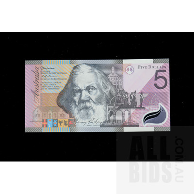 $5 2001 MacFarlane Evans Australian Five Dollar Polymer Banknote R219 FB01832098