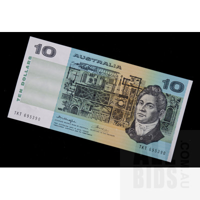 $10 1976 Knight Wheeler Australian Ten Dollar Banknote Side Thread