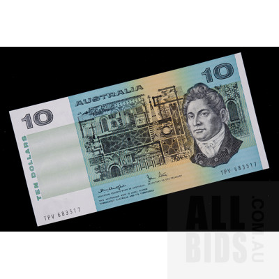 $10 1979 Knight Stone Australian Ten Dollar Banknote Gothic Serial