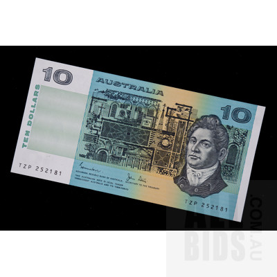 $10 1983 Johnston Stone Australian Ten Dollar Banknote R308 TZP252181