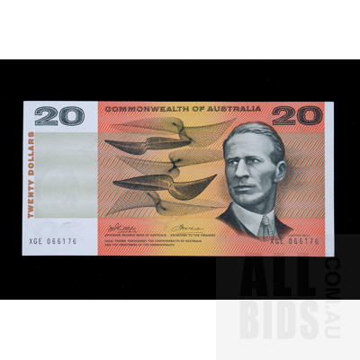 $20 1972 Phillips Wheeler Australian Twenty Dollar Banknote R404 XGE066176