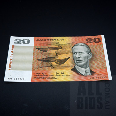 $20 1979 Knight Stone Australian Twenty Dollar Banknote Gothic Serial