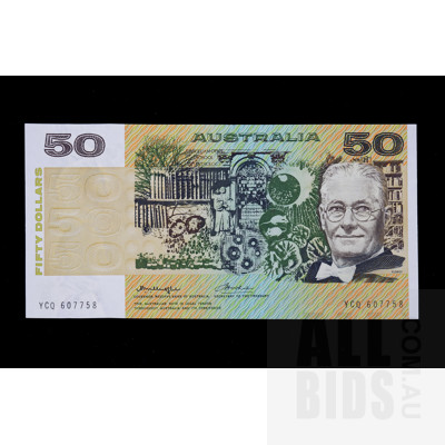$50 1975 Knight Wheeler Australian Fifty Dollar Banknote OCRB Serial