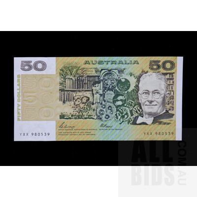 $50 1989 Phillips Fraser Australian Fifty Dollar Banknote R511 YXX980539