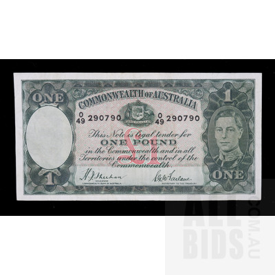 One Pound 1938 Sheehan McFarlane Australian One Pound Banknote R29 O49290790