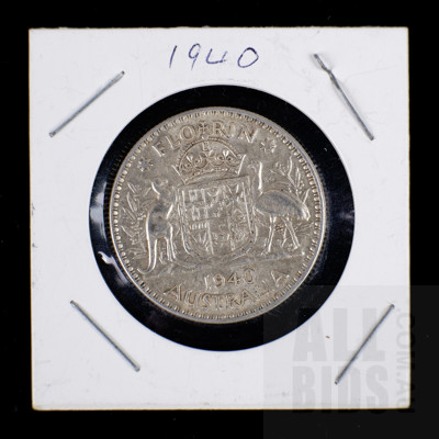 1940 Florin Australian Two Shilling Coin