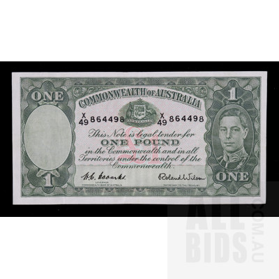 One Pound 1952 Coombs Wilson Australian One Pound Banknote R32 X49864498