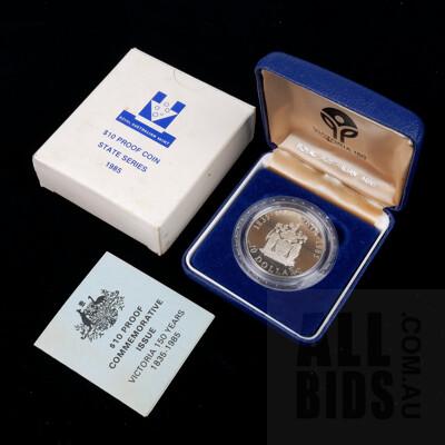 1985 RAM $10 Coin Australian Proof Ten Dollar Coin Victoria 150 Years Commemorative