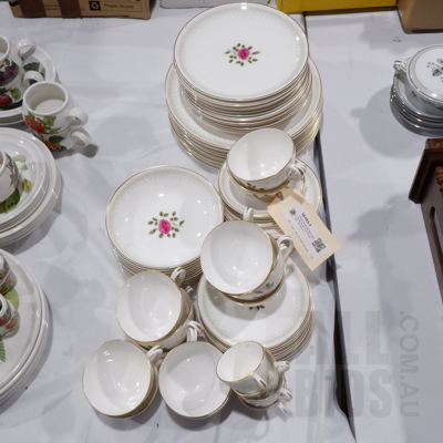 Vintage Royal Doulton 'Sweetheart Rose' Part Dinner Set - 80 Pieces