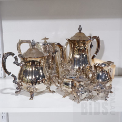 Assorted Vintage Silverplate Teapots and Serviceware including Perfection and Londsdale
