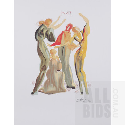 Salvador Dali, The Dance, Lithographic Print, 63 x 50 cm (sheet size)