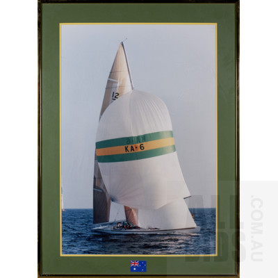 Large Framed Photograph of Racing Yacht Australia II