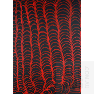 Gloria Petyarre (1945-2021, Anmatyerre language group), Mountain Devil Dreaming, Synthetic Polymer Paint on Canvas, 125 x 90 cm
