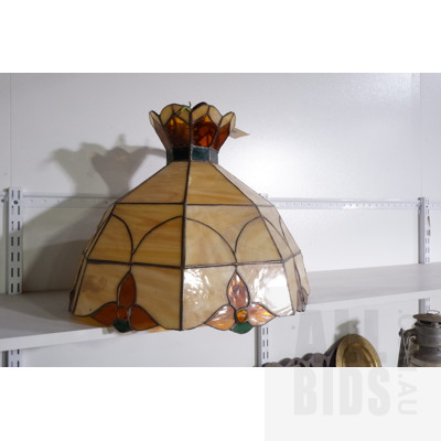 Stained Glass Lampshade with Amber Tones