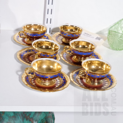 Six Bavarian Gizelle Demitasse Cups and Saucers