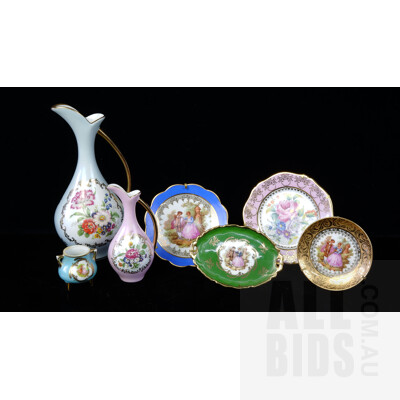 Collection of Seven Limoges Minature Dishes and Jugs