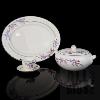Booths 'Orchid' Tureen, Platter, Coffee Cup and Saucer